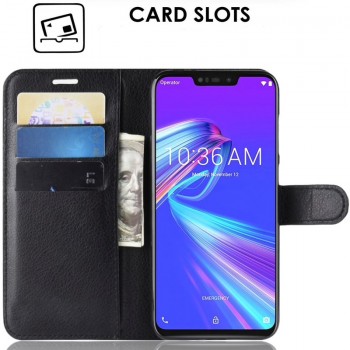 Dirbtinos odos Asus zenfone max m2 zb633kl atverčiamas dėklas - juodas